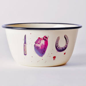 Tigela personalizada de grande capacidade de 26cm, esmalte de impressão, dedo, lavagem com tampa - Product Image 4