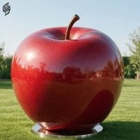 Op maat gemaakte hoogwaardige roestvrijstalen appel-sculpturen, gesimuleerde fruit-sculpturen voor decoratie in buitenboomgaarden