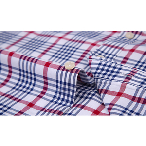 Los hombres de alta calidad de moda 100% algodón italiano de manga larga Camisa de cuadros - Product Image 3