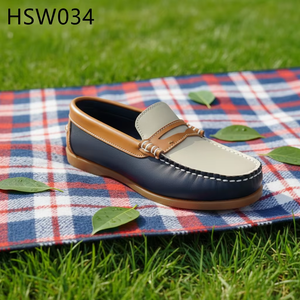 HY, Chaussures <span class=keywords><strong>bateau</strong></span> pour hommes en cuir de vache naturel authentique, couleur jaune, pratiques pour le quotidien, faciles à enfiler et à retirer, HSW031 - Product Image 6