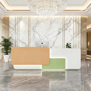 Comptoir de réception en bois massif B020, caisse enregistreuse, comptoir moderne et simple, salon de beauté, entreprise, hôtel, établissement de formation, table de bar - Product Image 6