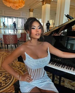 Nuovo <span class=keywords><strong>Abito</strong></span> <span class=keywords><strong>Lungo</strong></span> <span class=keywords><strong>Monospalla</strong></span> Sexy Modellante <span class=keywords><strong>con</strong></span> Pieghe a Lisca di Pesce e <span class=keywords><strong>Spacco</strong></span> - Product Image 2