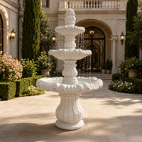 Fuente de jardín exterior de mármol blanco con esculturas de figuras clásicas y fuente de agua para plaza