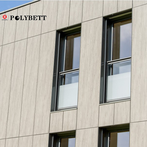 Revêtement mural extérieur HPL, design de décoration, ignifuge, avec finition texturée en <span class=keywords><strong>bois</strong></span> grainé brillant et mat pour bâtiment - Product Image 1