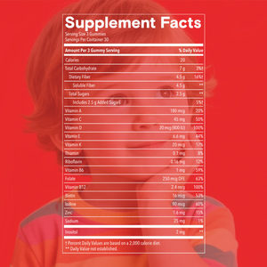 Gummies multivitaminées personnalisées OEM pour enfants et adolescents, enrichies en vitamines D3, B12, B6, zinc, biotine, folate et prébiotiques pour favoriser la digestion - Product Image 2