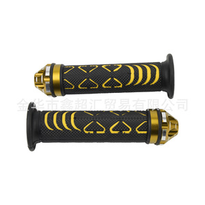 ZUQING <b>Motorcycle</b> Handlebar <b>Grip</b> CNC Aluminum Alloy Rubber Anti Slip Black Yellow For <b>Motorcycle</b> Riding Accessory - Product Image 1