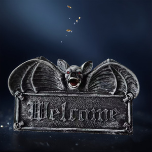 Decoración de Resina de Murciélago Volador de Halloween, Letrero de Bienvenida de Murciélago Vampiro Gótico, Adorno de Regalo de Halloween para Interiores y Exteriores - Product Image 3
