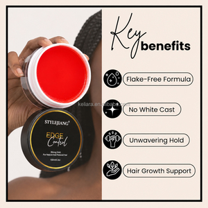 Gel Coiffant Red Edge Fixation Forte Brillance Naturelle pour Bords et Boucles Coiffures Protectrices - Product Image 4