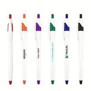 Best Selling Classic Simple Style Plastic Multi-Color Ballpoint <b>Pens</b> With Custom Logo for Office/School Promotion Gifts - Product Image 1