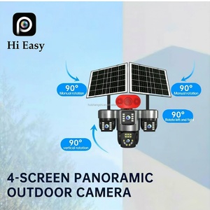 Caméra de surveillance solaire extérieure 4K HD 16000 mAh 3 PTZ AOV 4 objectifs 360° IP CCTV sans fil avec carte SIM 4G - Product Image 6