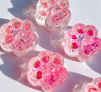 Jouets Squishies Patte de Chat Fraise, Jouets Anti-Stress à Remontée Lente, Cadeaux Squishy en TPR Personnalisables
