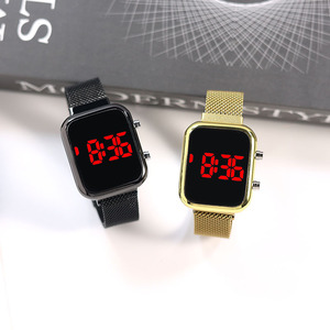 Người Đàn Ông Của Thời Trang LED Đồng Hồ Điện Tử Hợp Kim Nam Châm Khóa Đơn Giản Nút Dừng Đồng Hồ Tính Năng Kỹ Thuật Số Nhựa Ban Nhạc-Milan Thương Mại Nước Ngoài - Product Image 3