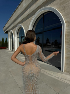 MD50066 eleganti <span class=keywords><strong>abiti</strong></span> <span class=keywords><strong>da</strong></span> sera lunghi al caramello strass <span class=keywords><strong>monospalla</strong></span> <span class=keywords><strong>abiti</strong></span> <span class=keywords><strong>da</strong></span> festa in rilievo a sirena <span class=keywords><strong>abiti</strong></span> <span class=keywords><strong>da</strong></span> sposa per sposa - Product Image 6