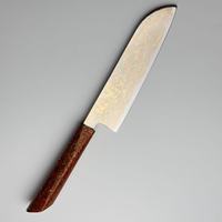 Couteaux Santoku faits main Desevelli, acier Damas tricolore 33 couches, 60 HRC, ambidextres, écologiques, finition brossée