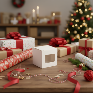 Scatola di Carta Ilan 8x8x8 Cm con Finestra per Regali - Product Image 2