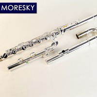 MORESKY Bass Flute MBFL-101 C Tone Silver Plated C Key Cupro-Nickel Body Metal Closed Hole Design Case/OEM