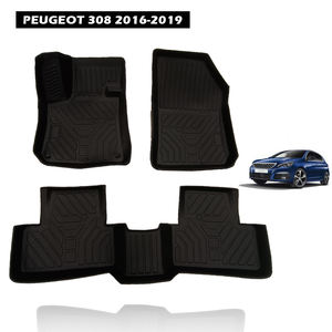 Tapetes de Piso para Auto de TPE Ecológicos de Cobertura Completa Premium, Impermeables y Duraderos, para Peugeot 308 2016-2019 - Product Image 1