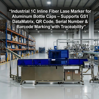 Machine de marquage laser à fibre pour capuchons en aluminium GS1, système de marquage de codes QR DataMatrix, système de traçabilité anti-contrefaçon 1C en ligne