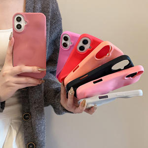 <span class=keywords><strong>Coque</strong></span> de Téléphone en Silicone Tendance Motif Rouge à Lèvres pour iPhone 17 Air 16 15 14 13 12 11 Pro Max Plus, avec Support <span class=keywords><strong>Portable</strong></span> Bricolage et Porte-Brillant à Lèvres - Product Image 1