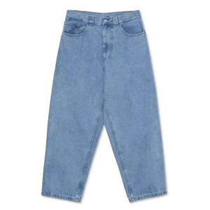 Le gambe affusolate a vita alta 100% da <span class=keywords><strong>uomo</strong></span> in cotone blu chiaro su misura danneggiano i <span class=keywords><strong>Jeans</strong></span> <span class=keywords><strong>Jeans</strong></span> larghi - Product Image 5