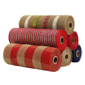 Midi Factory New Design Holiday Day Christmas decorativo 10 pollici <span class=keywords><strong>Poly</strong></span> Deco <span class=keywords><strong>Mesh</strong></span> <span class=keywords><strong>Ribbon</strong></span> Rolls per ghirlanda - Product Image 5