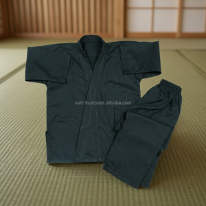 Uniforme de karaté personnalisé en polyester/coton imprimé en sérigraphie noire pour adultes, vêtements d'arts martiaux unisexes - Product Image 3