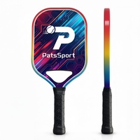 PATS SPORT Nouvelle pagaie de pickleball d'entraînement pour adultes, sans bordure, en fibre de carbone T700 de 16 mm, noyau en nid d'abeille, antidérapante, conforme aux normes USAPA