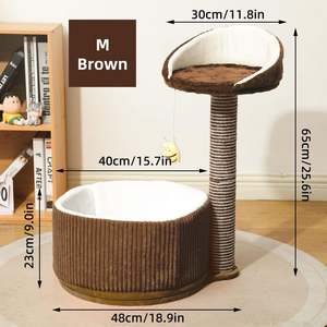 Modern <b>Cat</b> Climbing Frame Integrated <b>Cat</b> House Jumping Platform Sisal Teaser Balls Space-Saving for <b>Small</b> Apartments Factory - Product Image 2