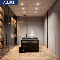 Armoire coulissante Allure, simple, chambre à coucher, mini, luxe, moderne, en bois, entièrement personnalisée, avec des étagères