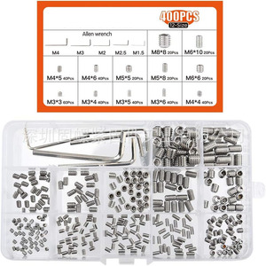 304 Stainless Steel Concave End Set <b>Screws</b> Hex <b>Socket</b> DIN916 Industrial Grade 400pcs Kit - Product Image 2