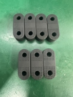 Patins de pied ovales antidérapants en caoutchouc de silicone, surface texturée, 2 trous de fixation, moulage par compression monobloc pour équipement de fitness