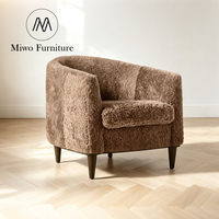 Fauteuil d'appoint moderne en tissu Teddy Sherpa, chaise rembourrée pour salon, chambre, appartement, mobilier de maison
