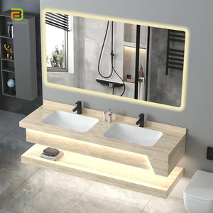 Usine mur accroché salle de bain lavabo armoire ensemble <span class=keywords><strong>surface</strong></span> solide salle de bain vanités marbre pierre frittée <span class=keywords><strong>Double</strong></span> évier vanité - Product Image 1