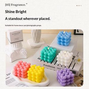 Vela Aromática en Forma de <span class=keywords><strong>Cubo</strong></span>, Decoración Creativa para el Hogar, Accesorios de Fotografía, Cera Hecha a Mano, Regalo Aromático, Difusor de Fragancia - Product Image 4