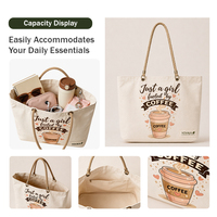 Sac fourre-tout en toile personnalisé pour commande en gros, avec poches latérales doubles, bouton-pression, grand compartiment pour ordinateur portable, sac à bandoulière pour le bureau