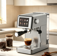 Cafetera Espresso Anbolife de 20 Bares, 1300W, Calentamiento por Termobloque, Pantalla Táctil, Acero Inoxidable con Vaporizador, OEM ODM