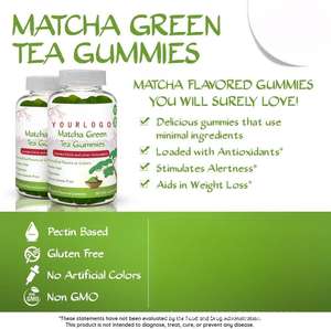 Gomitas de Té Verde <span class=keywords><strong>Matcha</strong></span> de Grado Ceremonial de Marca Privada, Veganas, para Pérdida de Peso, Antioxidantes para Adultos - Product Image 5