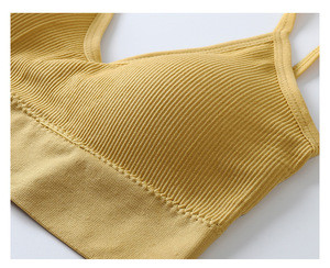 2025 OEM Push-Up Đồ Lót Phụ Nữ G-string liền mạch mềm Tank Crop Top phòng tập thể dục thể thao Áo ngực thiết lập liền mạch thongs - Product Image 5