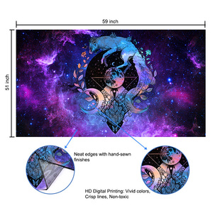 Wholesale Abstract Hippie Psychedelic Wall Hanging Moon Wolf Psychedelic Tapestry Wall Hanging Home Decoration - Product Image 2