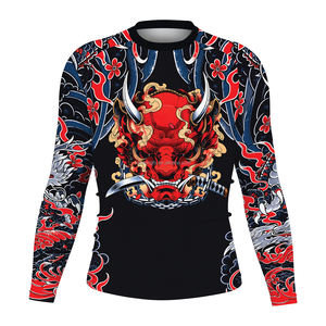 Camiseta <span class=keywords><strong>de</strong></span> Manga Larga con Protección UV para Artes Marciales Mixtas (MMA), Personalizada con Impresión, Camiseta <span class=keywords><strong>de</strong></span> Surf, Rashguard OEM, Kimono <span class=keywords><strong>de</strong></span> Jiu Jitsu con Impresión por Sublimación - Product Image 5