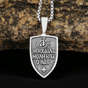 yunnique Shield Angel <b>Cross</b> Pendant Stainless Steel Necklace Fashionable Unique Gift Jewelry - Product Image 3
