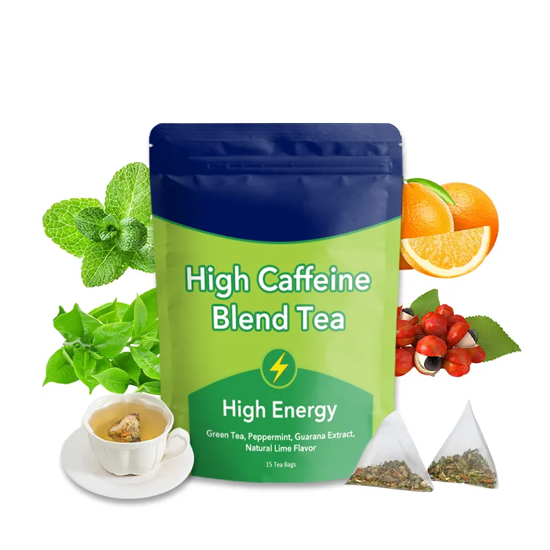 Miscela naturale High Tea caffeina super energy drink private label tè verde alla menta