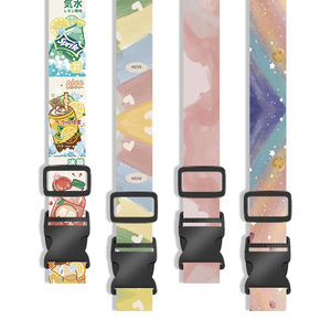 Correa de equipaje para viajes transfronterizos con diseño de dibujos animados de anime y estilo étnico, con hebilla de una sola pieza. - Product Image 1