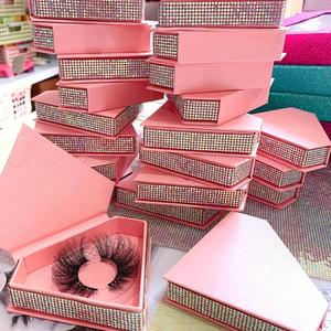 <strong>Eyelash</strong> Packaging Box Empty Eye Lash Box With Rhinestone <strong>Mink</strong> Lash Luxury <strong>Glitter</strong> Diamond Boxes - Product Image 6