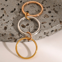 3 Pcs/set Acier inoxydable Couleur mélangée Anneau fin Étanche Empilé Porter des anneaux de charme Non Fade Daily Jewelry Cadeaux pour les femmes