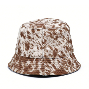 Sombrero de Pescador Unisex con Estampado de Vaca Vintage, de Lona con Tela de Poliéster/Algodón, Ala Ancha para Uso Casual al Aire Libre - Product Image 4