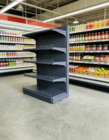 Étagères métalliques simple face pour supermarchés et épiceries, personnalisables pour les distributeurs, ouverture de magasin sur mesure