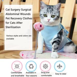 הסיטונאי מותאם אישית חתולים בגדים לנשימה לאחר ניתוח חתלתול התאוששות אנטי מלקקת לחתולים לאחר spay - Product Image 5