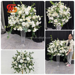 Arreglo Floral Grande de Rosas, con Follaje y Rosas Blancas, Bola de Flores de Seda de Alta Calidad, Centro de Mesa para Bodas - Product Image 5