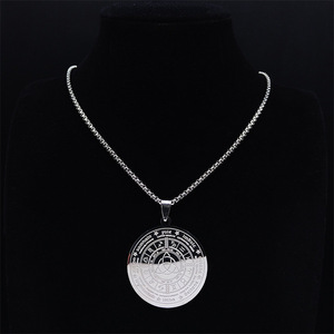 Faith Based Witchcraft Astrology Religious Stainless Steel Divination <strong>Irish</strong> Men Male Round Pendants Fashion <strong>Jewelry</strong> Necklaces - Product Image 4